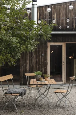 Grythyttan Stålmöbler Seating|Balcony Furniture*Bryggeri chair, Teak-hot-dip galvanized stand Brown