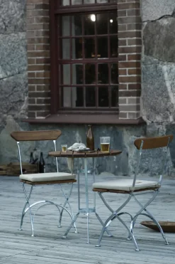 Grythyttan Stålmöbler Seating|Balcony Furniture*Bryggeri chair, Teak-hot-dip galvanized stand Brown