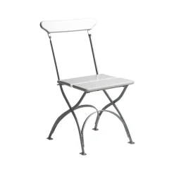 Grythyttan Stålmöbler Seating*Bryggeri chair, lacquer oak-hot-dip galvanized White