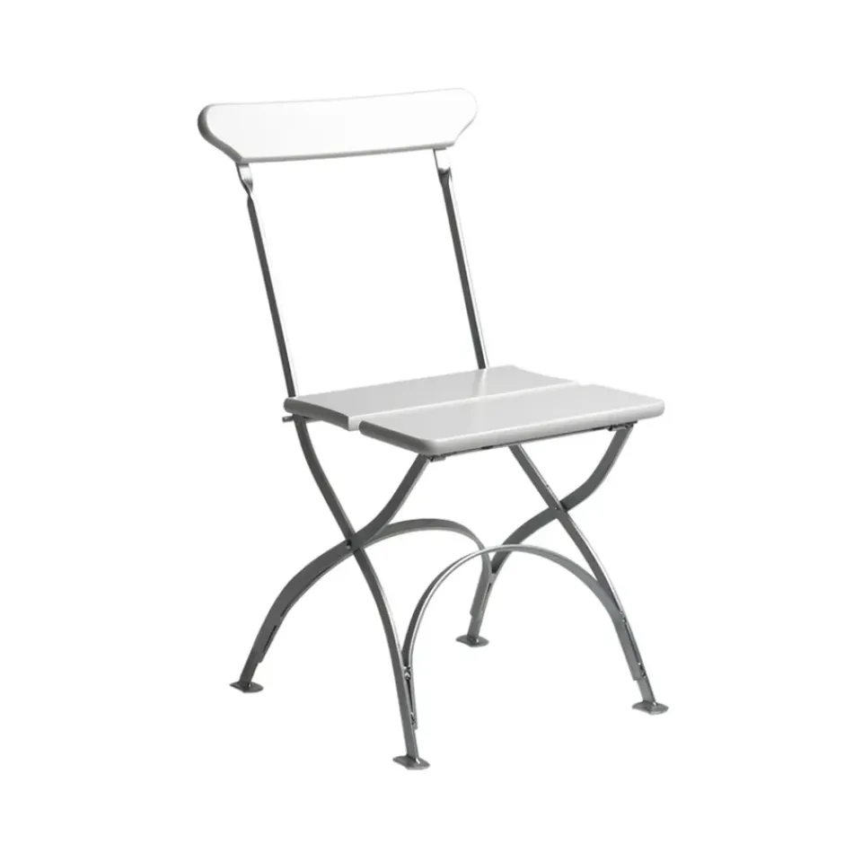Grythyttan Stålmöbler Seating*Bryggeri chair, lacquer oak-hot-dip galvanized White