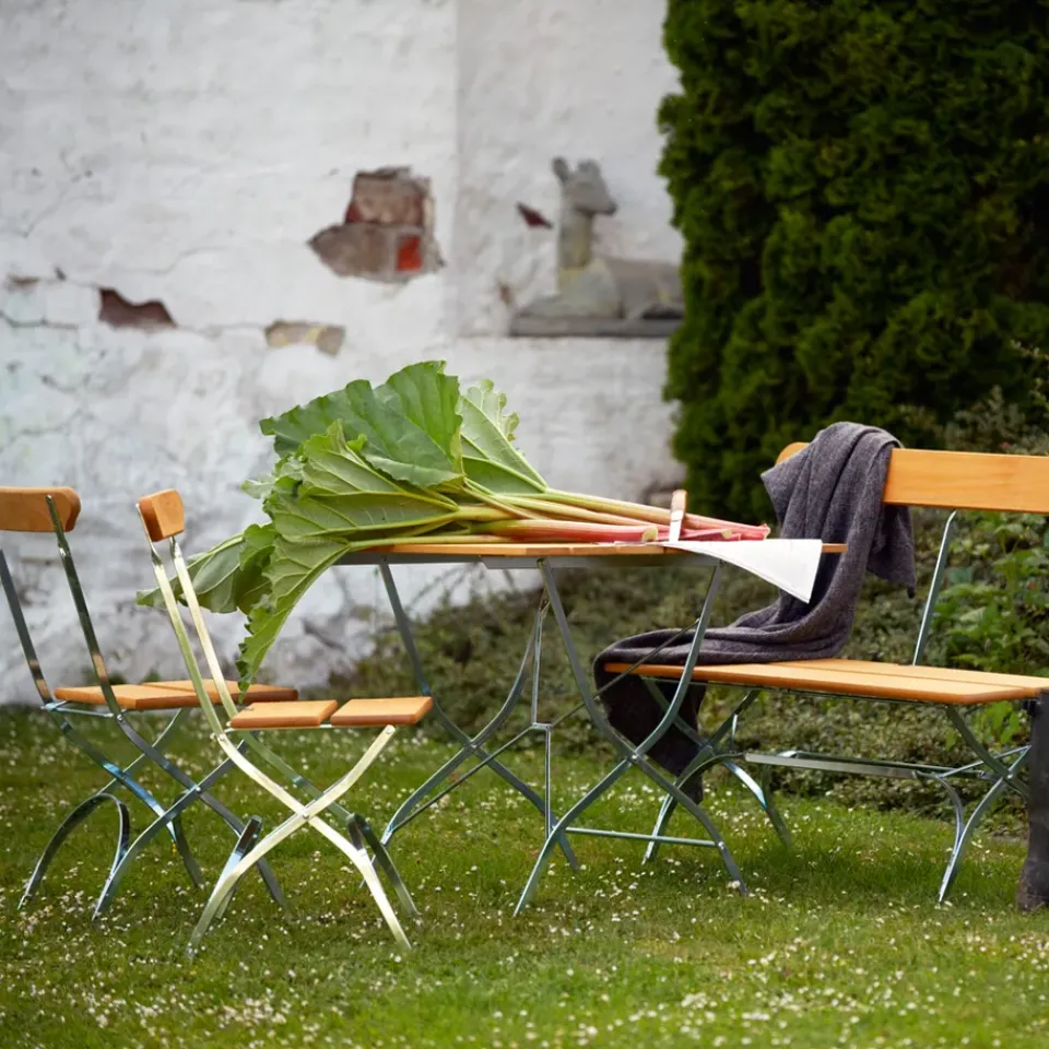 Grythyttan Stålmöbler Garden Sofas & Garden Benches|Outdoor Lounge Furniture*Bryggeri sofa, Oak oil-hot-dip galvanized stand Beige