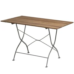 Grythyttan Stålmöbler Table For Outdoor Use*Bryggeri table, Teak-hot-dip galvanized stand Brown