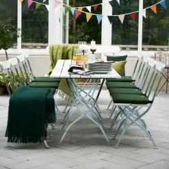 Grythyttan Stålmöbler Table For Outdoor Use*Bryggeri table, lacquer oak-hot-dip galvanized White