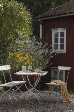 Grythyttan Stålmöbler Table For Outdoor Use*Bryggeri table, lacquer oak-hot-dip galvanized White