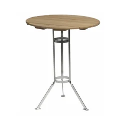 Grythyttan Stålmöbler Table For Outdoor Use|Balcony Furniture*Bryggeri tripod table, Oak oil-hot-dip galvanized stand Beige