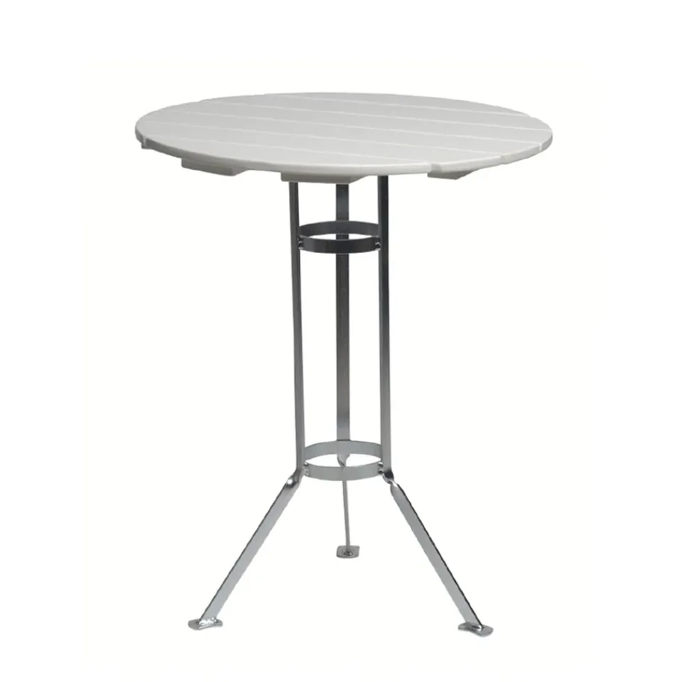Grythyttan Stålmöbler Balcony Furniture|Table For Outdoor Use*Bryggeri tripod table, lacquer oak-hot-dip galvanized White