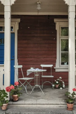 Grythyttan Stålmöbler Balcony Furniture|Table For Outdoor Use*Bryggeri tripod table, lacquer oak-hot-dip galvanized White