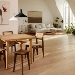 GUBI Dining Tables*B-Table dining table, Oak matte lacqured Beige