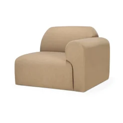 Ethnicraft Sofas*Bulky modular sofa end unit left armrest, Light sepia Beige