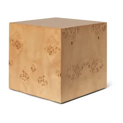 Ferm Living Side Tables*Burl Cube side table 40x40 cm, Natural Beige