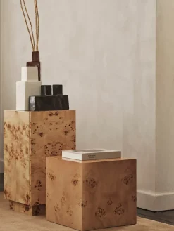Ferm Living Side Tables*Burl Cube side table 40x40 cm, Natural Beige