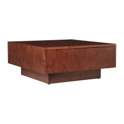 Ferm Living Coffee Tables*Burl storage coffee table 70x70 cm, Dark stained burl Brown