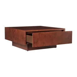 Ferm Living Coffee Tables*Burl storage coffee table 70x70 cm, Dark stained burl Brown