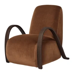 Ferm Living Armchairs & Footstools*Buur lounge chair devoré velvet, Rust Brown