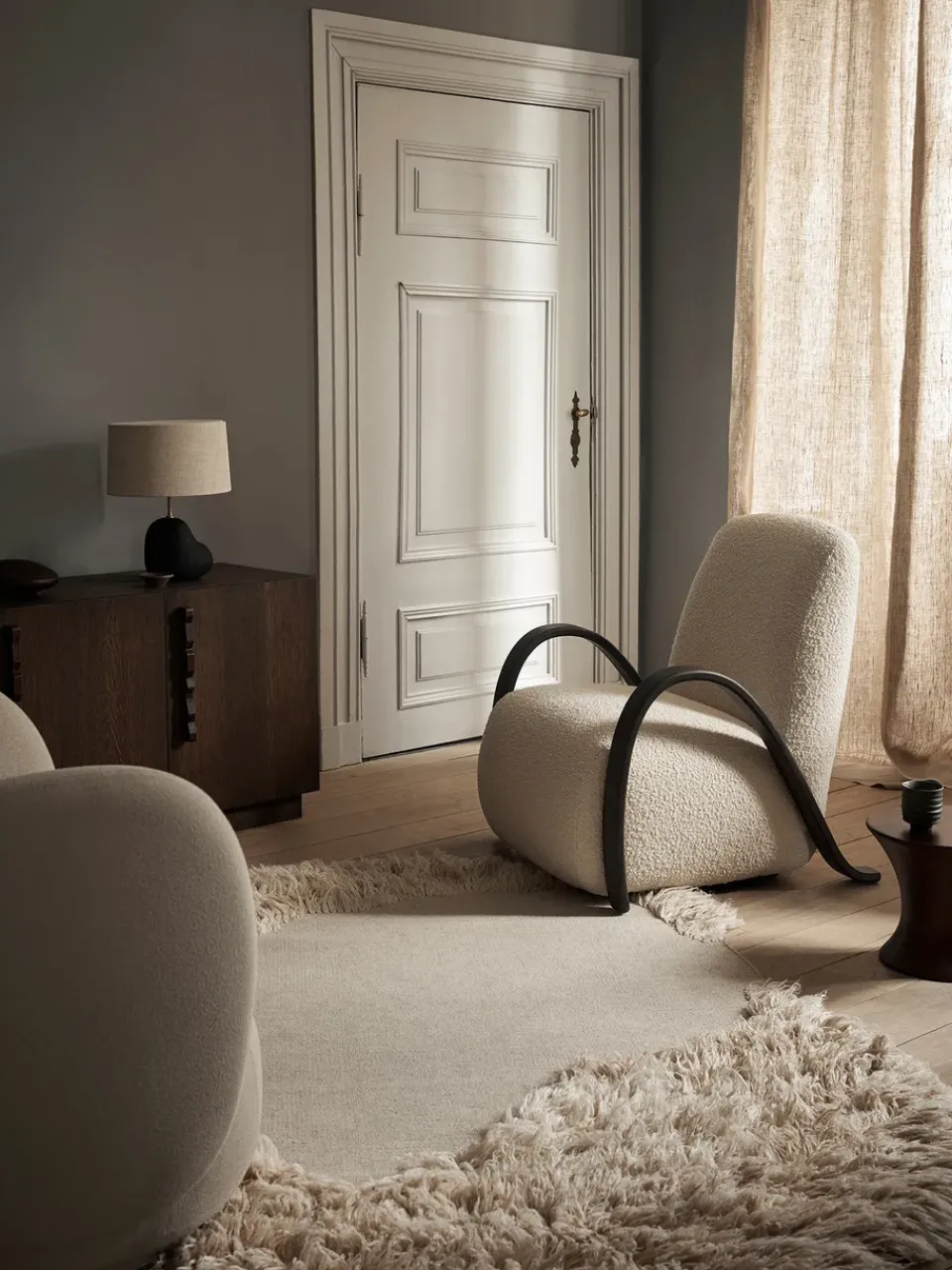 Ferm Living Armchairs & Footstools*Buur lounge chair Nordic Bouclé, Off- White