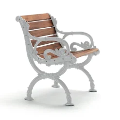 Byarums bruk Seating|Outdoor Lounge Furniture*Byarum armchair, Mahogany, raw aluminum stand BrownSilver-coloured