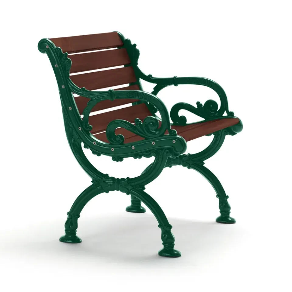 Byarums bruk Seating|Outdoor Lounge Furniture*Byarum armchair, Pine brown glaze, green stand Beige