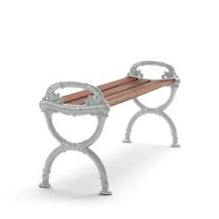 Byarums bruk Garden Sofas & Garden Benches*Byarum Bench, Mahogany, raw aluminum stand BrownSilver-coloured