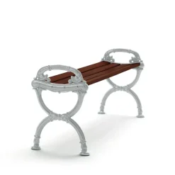 Byarums bruk Garden Sofas & Garden Benches*Byarum Bench, Pine brown stain, raw aluminum stand Beige