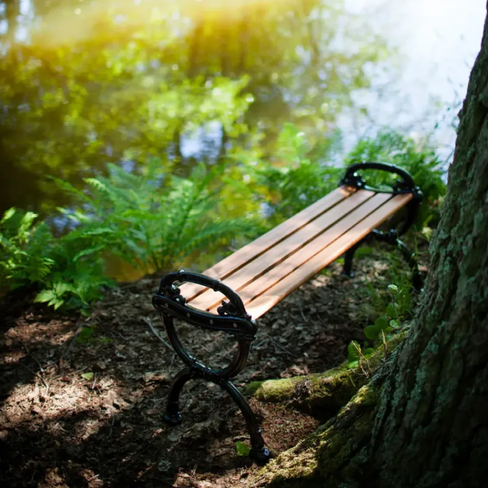 Byarums bruk Garden Sofas & Garden Benches*Byarum Bench, Pine impregnation, black stand Beige