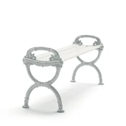Byarums bruk Garden Sofas & Garden Benches*Byarum Bench, lacquered pine, raw aluminum stand White
