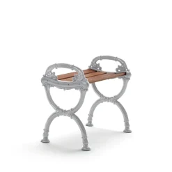 Byarums bruk Seating*Byarum stool, Mahogany, raw aluminum stand BrownSilver-coloured