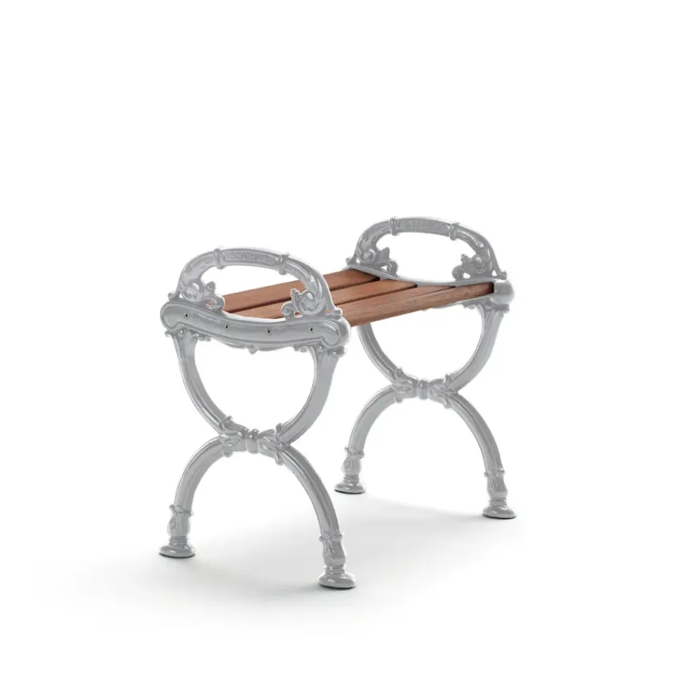 Byarums bruk Seating*Byarum stool, Mahogany, raw aluminum stand BrownSilver-coloured