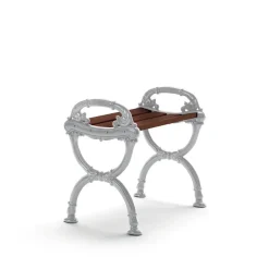 Byarums bruk Seating*Byarum stool, Pine brown glaze, raw aluminum stand Beige