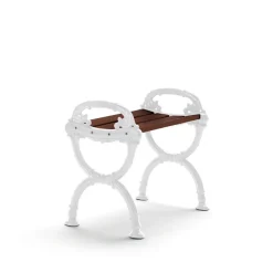 Byarums bruk Seating*Byarum stool, Pine brown stain, white stand Beige