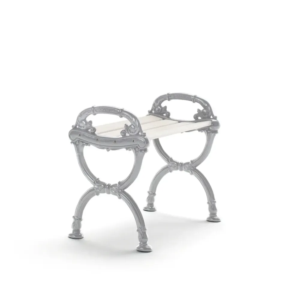 Byarums bruk Seating*Byarum stool, lacquer pine, raw aluminum stand White
