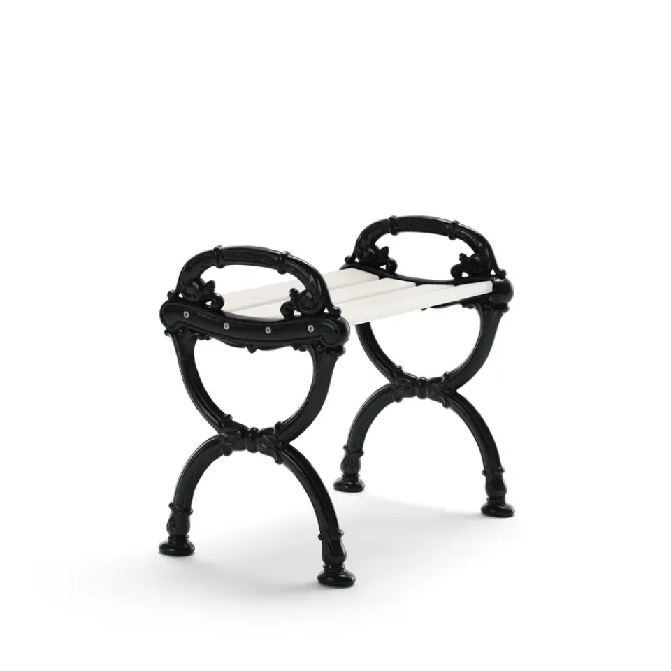 Byarums bruk Seating*Byarum stool, lacquered pine, black stand White