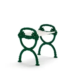 Byarums bruk Seating*Byarum stool, lacquered pine, green stand White