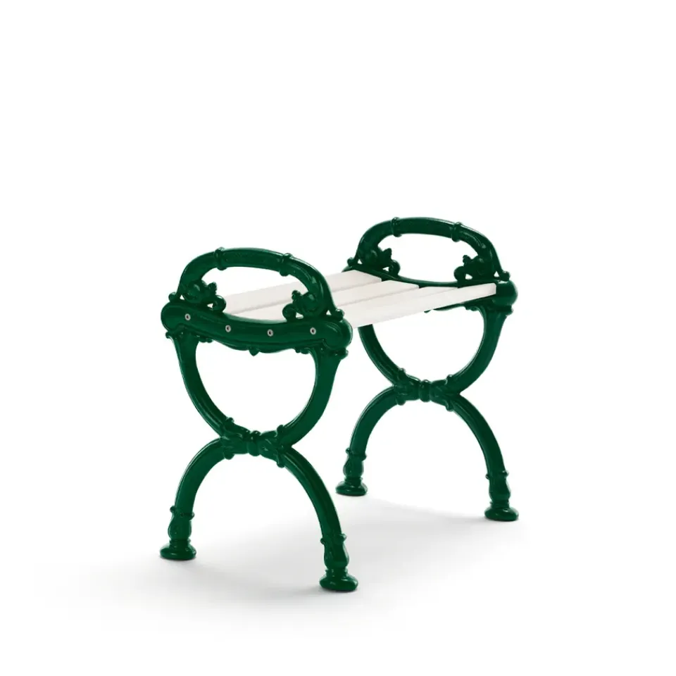 Byarums bruk Seating*Byarum stool, lacquered pine, green stand White