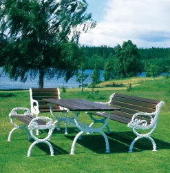 Byarums bruk Table For Outdoor Use*Byarum table 142x72 cm, Mahogany, white stand BrownWhite