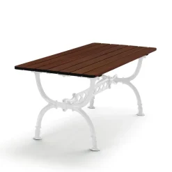 Byarums bruk Table For Outdoor Use*Byarum table 142x72 cm, Pine brown glaze, white stand Beige