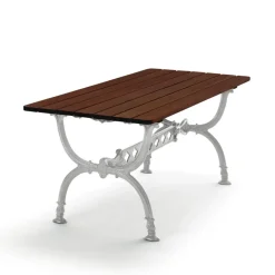 Byarums bruk Table For Outdoor Use*Byarum table 142x72 cm, Pine brown glaze, raw aluminum stand Beige
