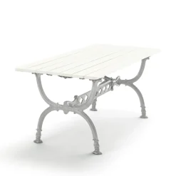 Byarums bruk Table For Outdoor Use*Byarum table 142x72 cm, lacquered pine, raw aluminum stand White