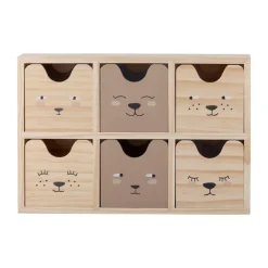 Bloomingville Shelves & Shelving Systems*Calle bookshelf small 6 drawers 27x18 cm, Natural Beige