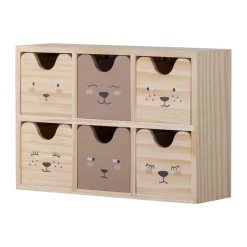 Bloomingville Shelves & Shelving Systems*Calle bookshelf small 6 drawers 27x18 cm, Natural Beige
