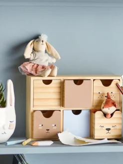 Bloomingville Shelves & Shelving Systems*Calle bookshelf small 6 drawers 27x18 cm, Natural Beige