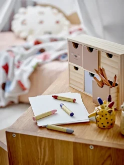 Bloomingville Shelves & Shelving Systems*Calle bookshelf small 6 drawers 27x18 cm, Natural Beige
