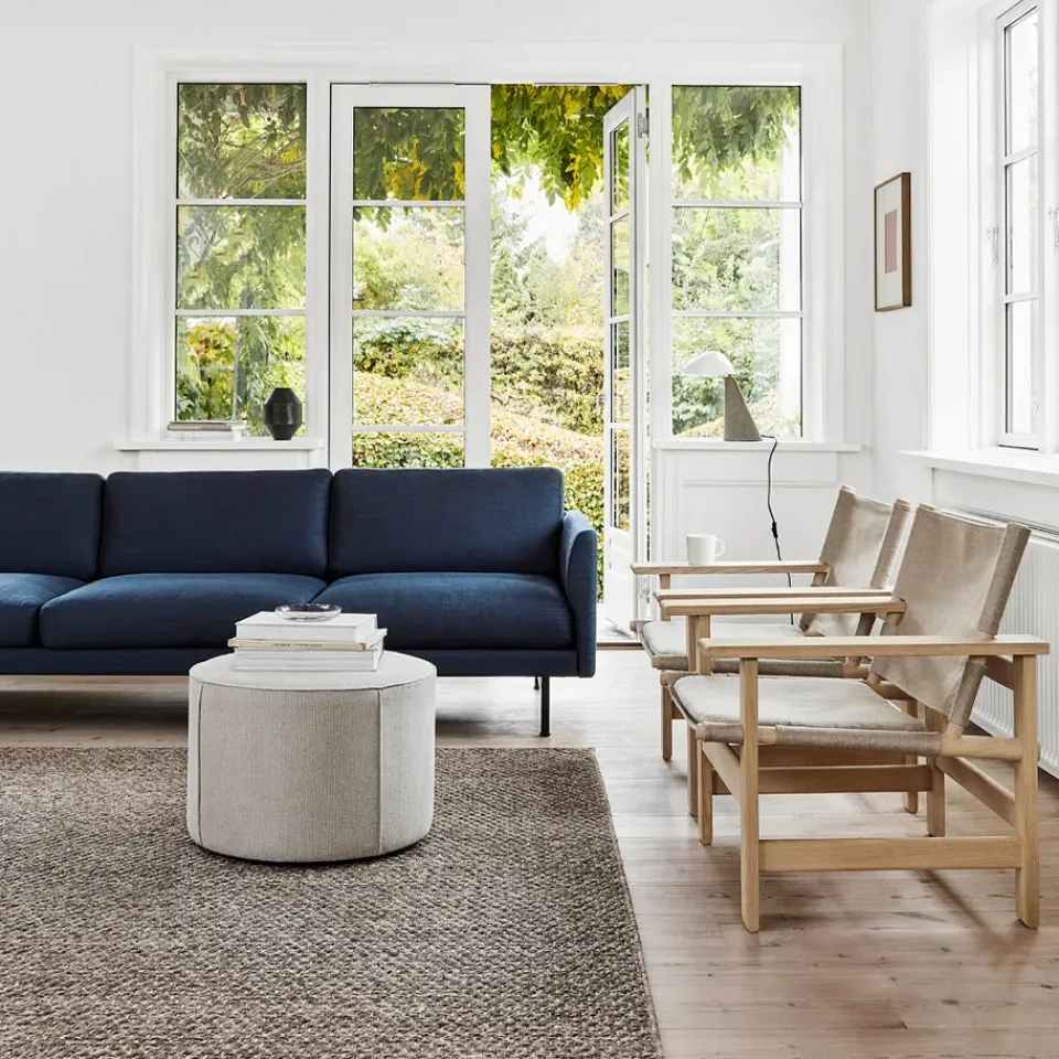 Fredericia Furniture Sofas*Calmo 5623 sofa, Sunniva 242-black steel Grey