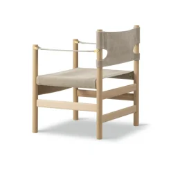 Fredericia Furniture Chairs*Canvas 21 armchair, Natural canvas-light oiled oak Beige