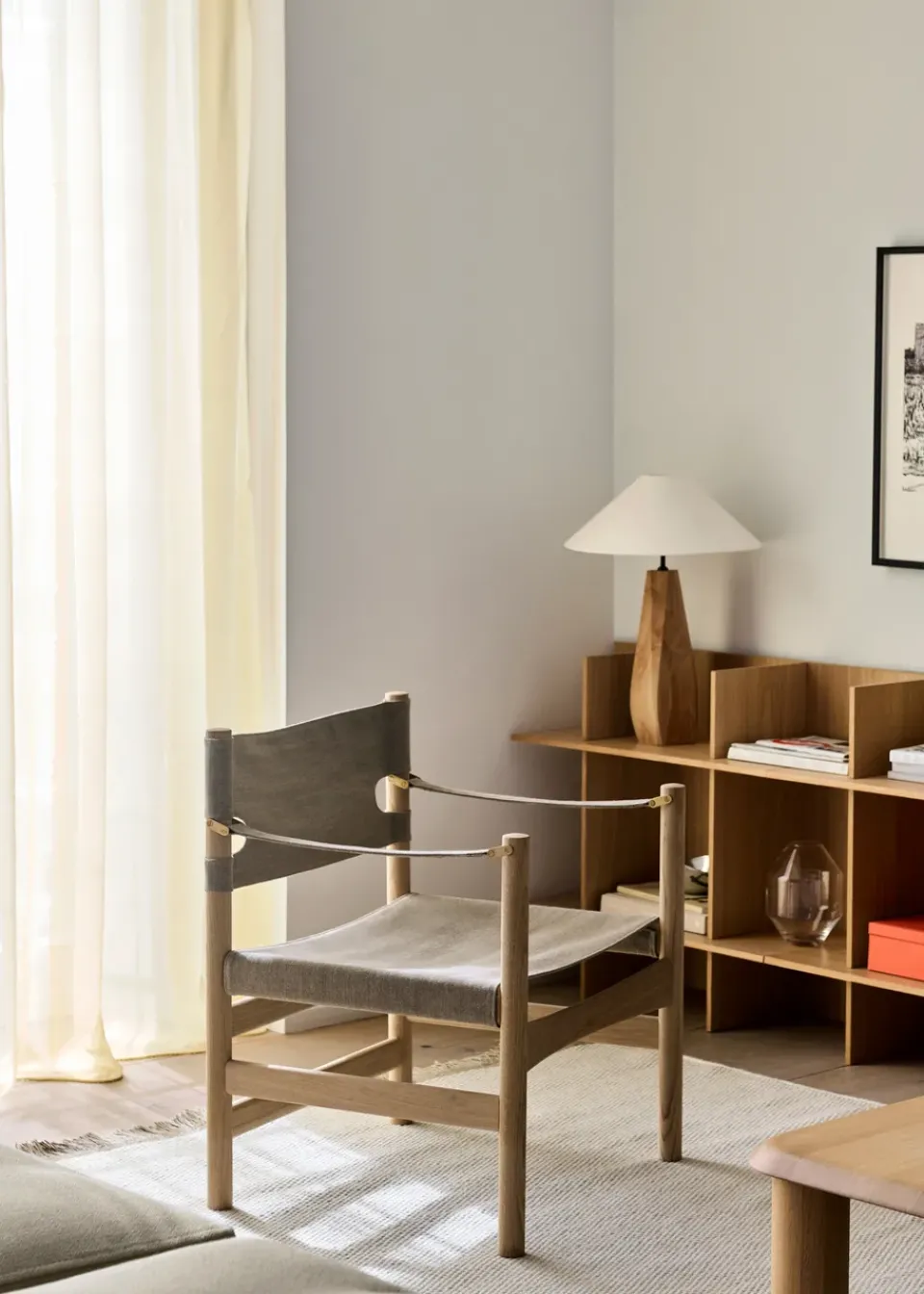 Fredericia Furniture Chairs*Canvas 21 armchair, Natural canvas-light oiled oak Beige