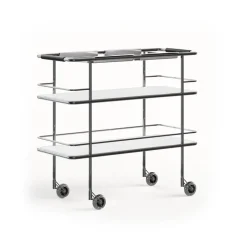 Lammhults Serving Trolleys*Cargo Support serving trolley, White laminate-chrome WhiteSilver-coloured