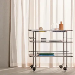 Lammhults Serving Trolleys*Cargo Support serving trolley, White laminate-chrome WhiteSilver-coloured