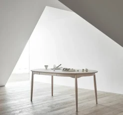 Stolab Dining Tables*Carl dining table Ø115. divided, Birch white oil Beige