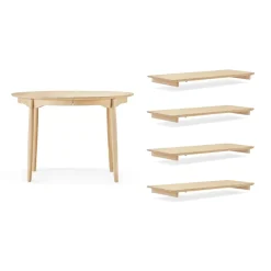 Stolab Dining Tables*Carl dining table birch, Natural oil. 4 inserts + support leg Beige