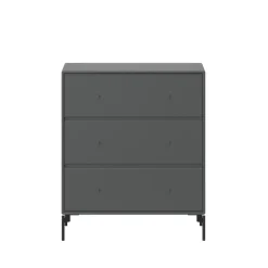 Montana Dressers & Drawer Units*Carry dresser, Anthracite 04, black lacquered legs Grey