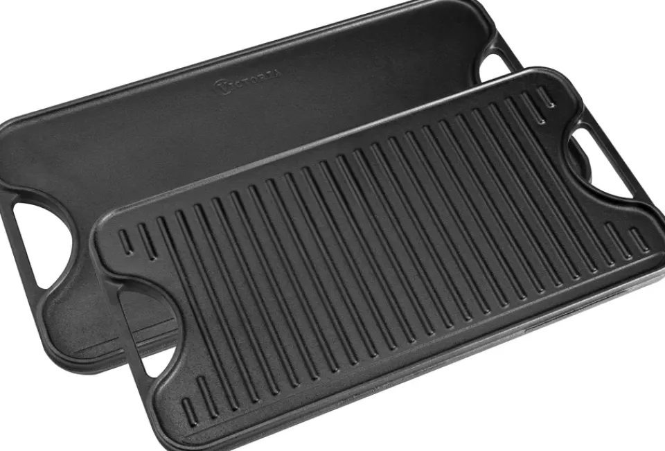 Victoria Garden Details & Accessories*Cast iron reversible griddle 25x47 cm, Black